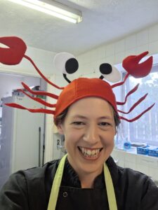 On Fridays we serve fish and we dress like lobsters!